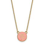 Sterling Silver Gold-plated LogoArt Delta Zeta Sorority Symbol Small Color Enamel Pendant 18 inch Necklace