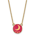 Sterling Silver Gold-plated LogoArt Gamma Phi Beta Sorority Symbol Small Color Enamel Pendant 18 inch Necklace