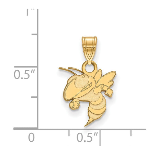 10k Gold LogoArt Georgia Institute of Technology Yellow Jacket Small Pendant