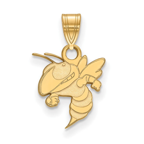 10k Gold LogoArt Georgia Institute of Technology Yellow Jacket Small Pendant