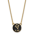 Sterling Silver Gold-plated LogoArt Kappa Alpha Theta Sorority Symbol Small Color Enamel Pendant 18 inch Necklace