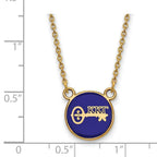 Sterling Silver Gold-plated LogoArt Kappa Kappa Gamma Sorority Symbol Small Color Enamel Pendant 18 inch Necklace