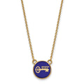 Sterling Silver Gold-plated LogoArt Kappa Kappa Gamma Sorority Symbol Small Color Enamel Pendant 18 inch Necklace