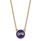 Sterling Silver Gold-plated LogoArt Kappa Kappa Gamma Sorority Symbol Small Color Enamel Pendant 18 inch Necklace