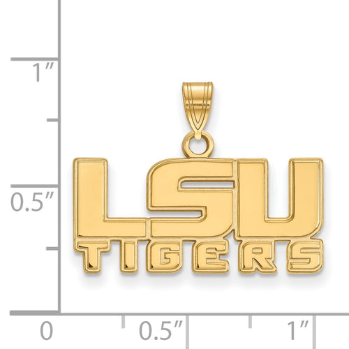 10k Gold LogoArt Louisiana State University L-S-U Tigers Small Pendant