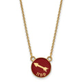 Sterling Silver Gold-plated LogoArt Pi Beta Phi Sorority Symbol Small Color Enamel Pendant 18 inch Necklace