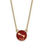 Sterling Silver Gold-plated LogoArt Pi Beta Phi Sorority Symbol Small Color Enamel Pendant 18 inch Necklace