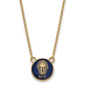 Sterling Silver Gold-plated LogoArt Phi Sigma Sigma Sorority Symbol Small Color Enamel Pendant 18 inch Necklace