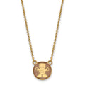 Sterling Silver Gold-plated LogoArt Sigma Delta Tau Sorority Symbol Small Color Enamel Pendant 18 inch Necklace