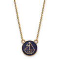 Sterling Silver Gold-plated LogoArt Sigma Sigma Sigma Sorority Symbol Small Color Enamel Pendant 18 inch Necklace