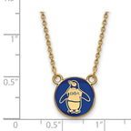 Sterling Silver Gold-plated LogoArt Theta Phi Alpha Sorority Symbol Small Color Enamel Pendant 18 inch Necklace