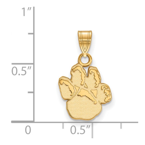 10k Gold LogoArt University of Pittsburgh Panther Paw Small Pendant