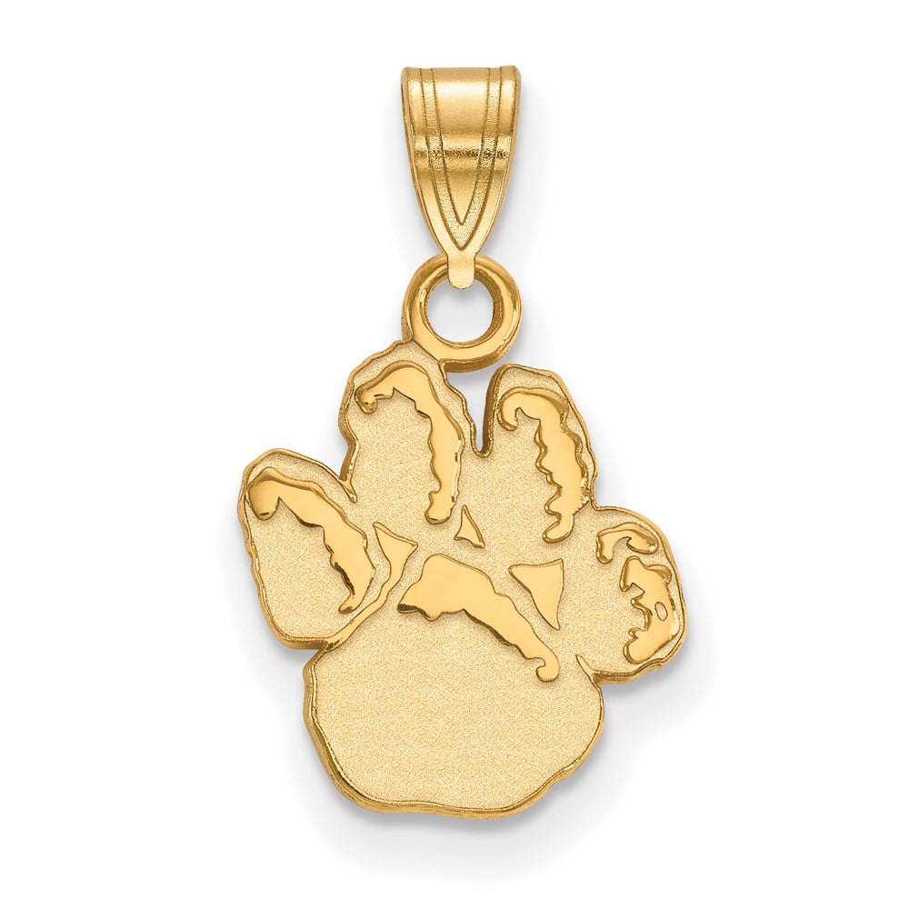 Sterling Silver Gold-plated LogoArt University of Pittsburgh Panther Paw Small Pendant