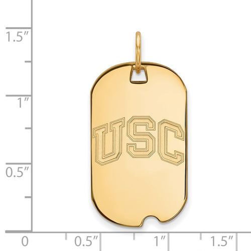 10k Gold University of Southern California U-S-C Small Dog Tag Pendant