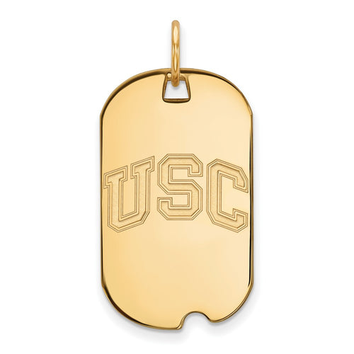 10k Gold University of Southern California U-S-C Small Dog Tag Pendant