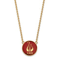 Sterling Silver Gold-plated LogoArt Alpha Chi Omega Sorority Symbol Large Color Enamel Pendant 18 inch Necklace
