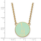 Sterling Silver Gold-plated LogoArt Alpha Epsilon Phi Sorority Symbol Small Color Enamel Pendant 18 inch Necklace