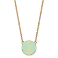 Sterling Silver Gold-plated LogoArt Alpha Epsilon Phi Sorority Symbol Small Color Enamel Pendant 18 inch Necklace