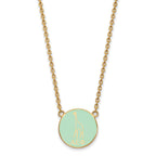 Sterling Silver Gold-plated LogoArt Alpha Epsilon Phi Sorority Symbol Small Color Enamel Pendant 18 inch Necklace