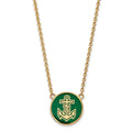 Sterling Silver Gold-plated LogoArt Alpha Sigma Tau Sorority Symbol Large Color Enamel Pendant 18 inch Necklace