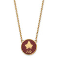 Sterling Silver Gold-plated LogoArt Alpha Phi Sorority Symbol Large Color Enamel Pendant 18 inch Necklace