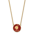 Sterling Silver Gold-plated LogoArt Alpha Sigma Alpha Sorority Symbol Large Color Enamel Pendant 18 inch Necklace