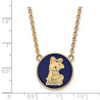 Sterling Silver Gold-plated LogoArt Alpha Xi Delta Sorority Symbol Large Color Enamel Pendant 18 inch Necklace