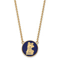 Sterling Silver Gold-plated LogoArt Alpha Xi Delta Sorority Symbol Large Color Enamel Pendant 18 inch Necklace