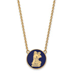 Sterling Silver Gold-plated LogoArt Alpha Xi Delta Sorority Symbol Large Color Enamel Pendant 18 inch Necklace