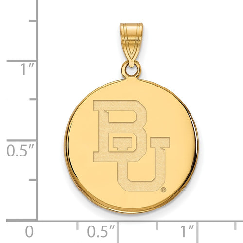10k Gold LogoArt Baylor University Bears Large Disc Pendant