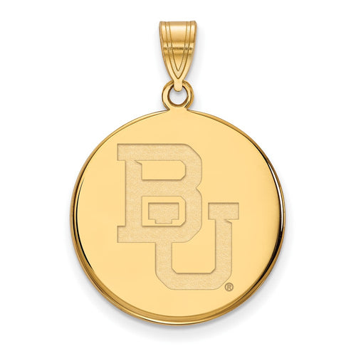 10k Gold LogoArt Baylor University Bears Large Disc Pendant