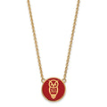 Sterling Silver Gold-plated LogoArt Chi Omega Sorority Symbol Large Color Enamel Pendant 18 inch Necklace