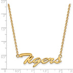 Sterling Silver Gold-plated LogoArt Clemson University Tigers Large Script 18 inch Necklace