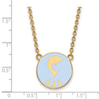 Sterling Silver Gold-plated LogoArt Delta Delta Delta Sorority Symbol Large Color Enamel Pendant 18 inch Necklace