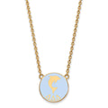 Sterling Silver Gold-plated LogoArt Delta Delta Delta Sorority Symbol Large Color Enamel Pendant 18 inch Necklace