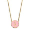 Sterling Silver Gold-plated LogoArt Delta Gamma Sorority Symbol Large Color Enamel Pendant 18 inch Necklace
