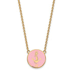 Sterling Silver Gold-plated LogoArt Delta Gamma Sorority Symbol Large Color Enamel Pendant 18 inch Necklace