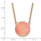 Sterling Silver Gold-plated LogoArt Delta Zeta Sorority Symbol Large Color Enamel Pendant 18 inch Necklace