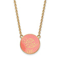 Sterling Silver Gold-plated LogoArt Delta Zeta Sorority Symbol Large Color Enamel Pendant 18 inch Necklace