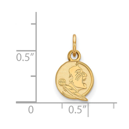 10k Gold LogoArt Florida State University Seminole Extra Small Pendant