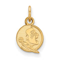 Sterling Silver Gold-plated LogoArt Florida State University Seminole Extra Small Pendant