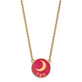 Sterling Silver Gold-plated LogoArt Gamma Phi Beta Sorority Symbol Large Color Enamel Pendant 18 inch Necklace