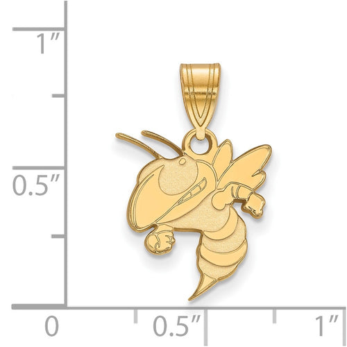 10k Gold LogoArt Georgia Institute of Technology Yellow Jacket Medium Pendant