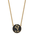 Sterling Silver Gold-plated LogoArt Kappa Alpha Theta Sorority Symbol Large Color Enamel Pendant 18 inch Necklace