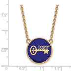 Sterling Silver Gold-plated LogoArt Kappa Kappa Gamma Sorority Symbol Large Color Enamel Pendant 18 inch Necklace