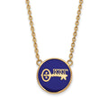 Sterling Silver Gold-plated LogoArt Kappa Kappa Gamma Sorority Symbol Large Color Enamel Pendant 18 inch Necklace