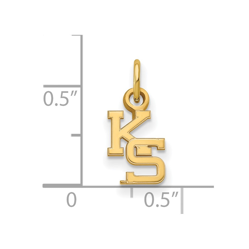 Sterling Silver Gold-plated LogoArt Kansas State University K-S Extra Small Pendant