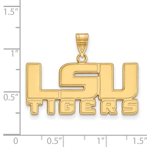 10k Gold LogoArt Louisiana State University L-S-U Tigers Medium Pendant