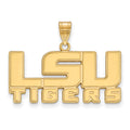 14k Gold LogoArt Louisiana State University L-S-U Tigers Medium Pendant