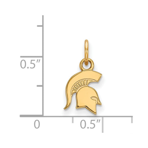 10k Gold LogoArt Michigan State University Spartan Extra Small Pendant
